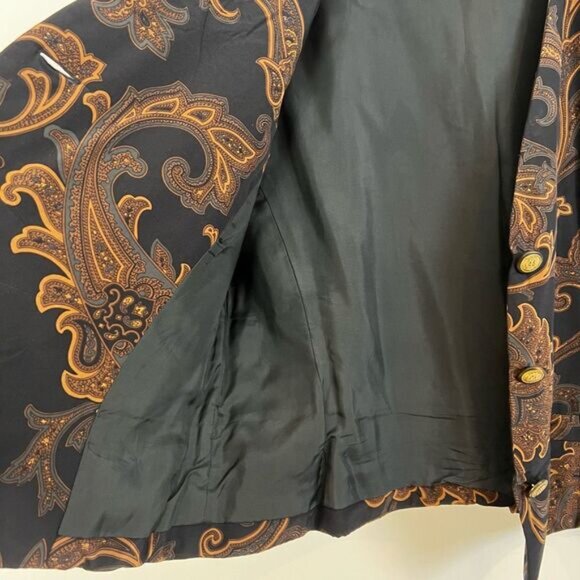 Ellen Tracy Linda Allard Paisley Print Sleeveless Vest VTG Wool Women’s Size 14 - Picture 6 of 8